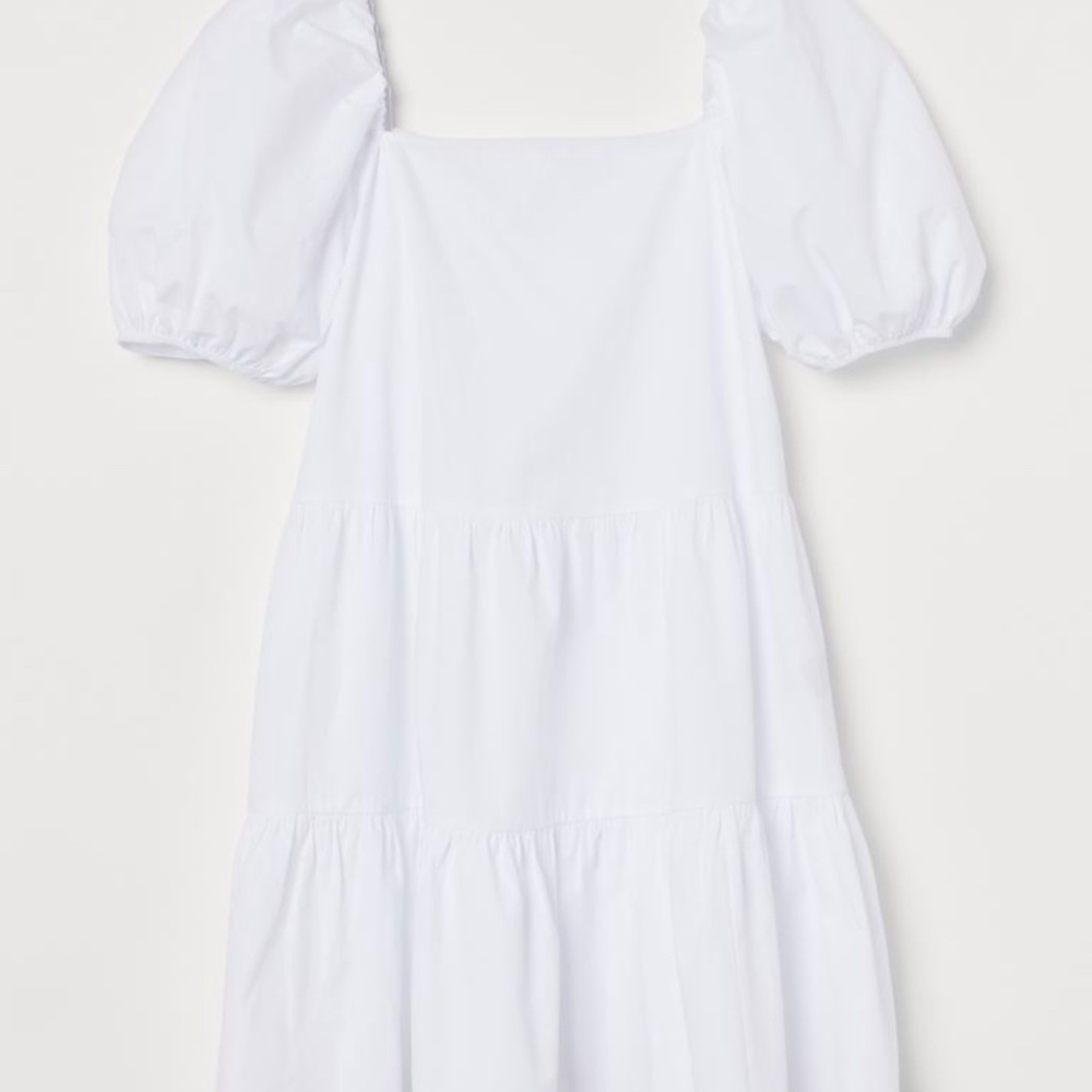 WHITE COTTON MINI DRESS